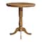 International Concepts Round 36 in Rd Top Pedestal Table, 12 in Leaf, 40.9 inH, Adjustable Height, Pecan, 36 W, 48 L, Wood K59-36RXT-6B-2 - alternate 7
